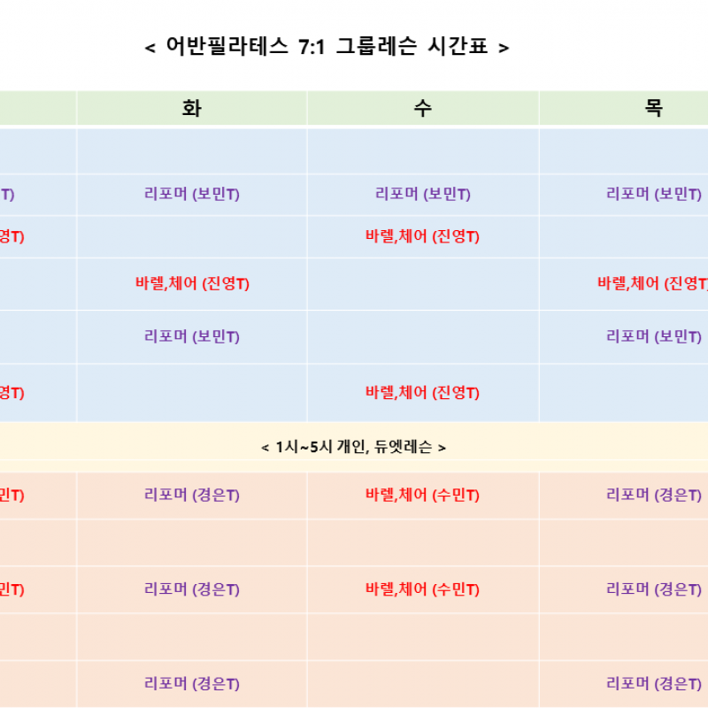 (미사용) 어반필라테스 그룹 100회 회원권 양도